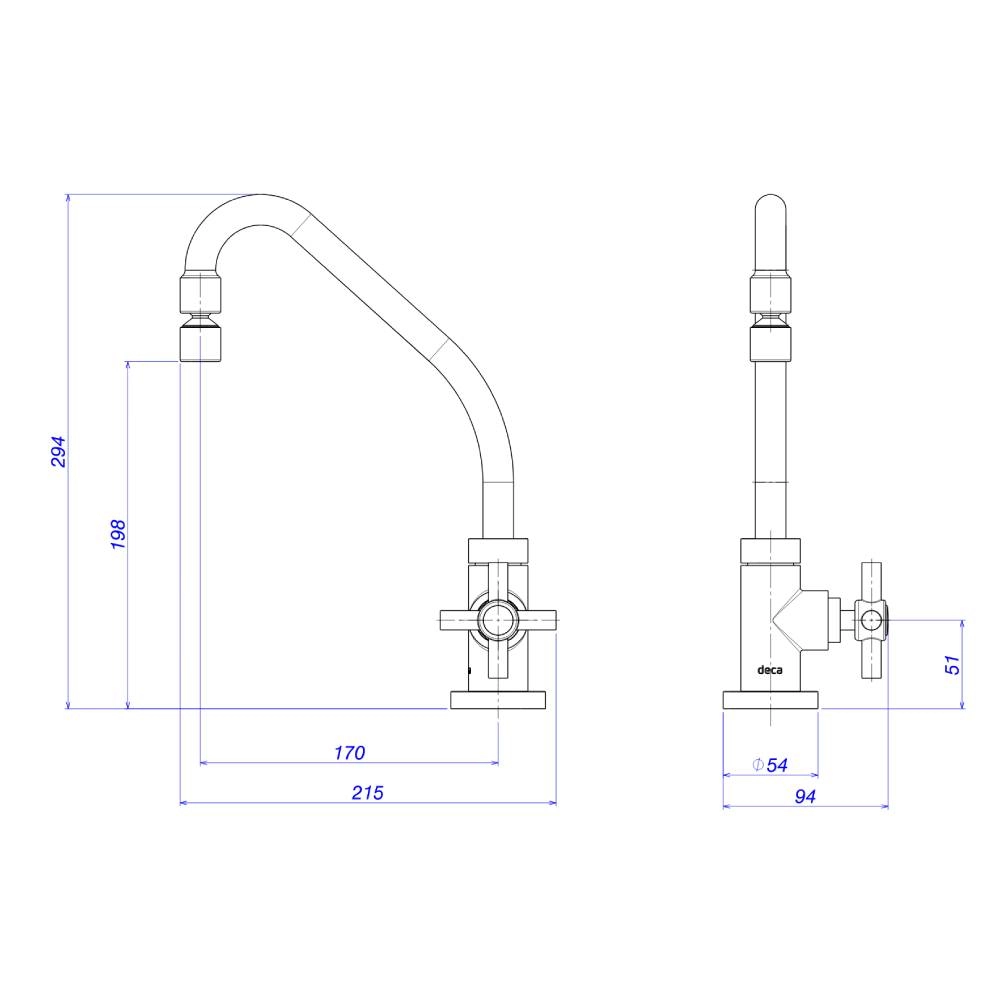Torneira de Mesa para Cozinha com Bica Móvel Izy Cromado Deca 1167.C37