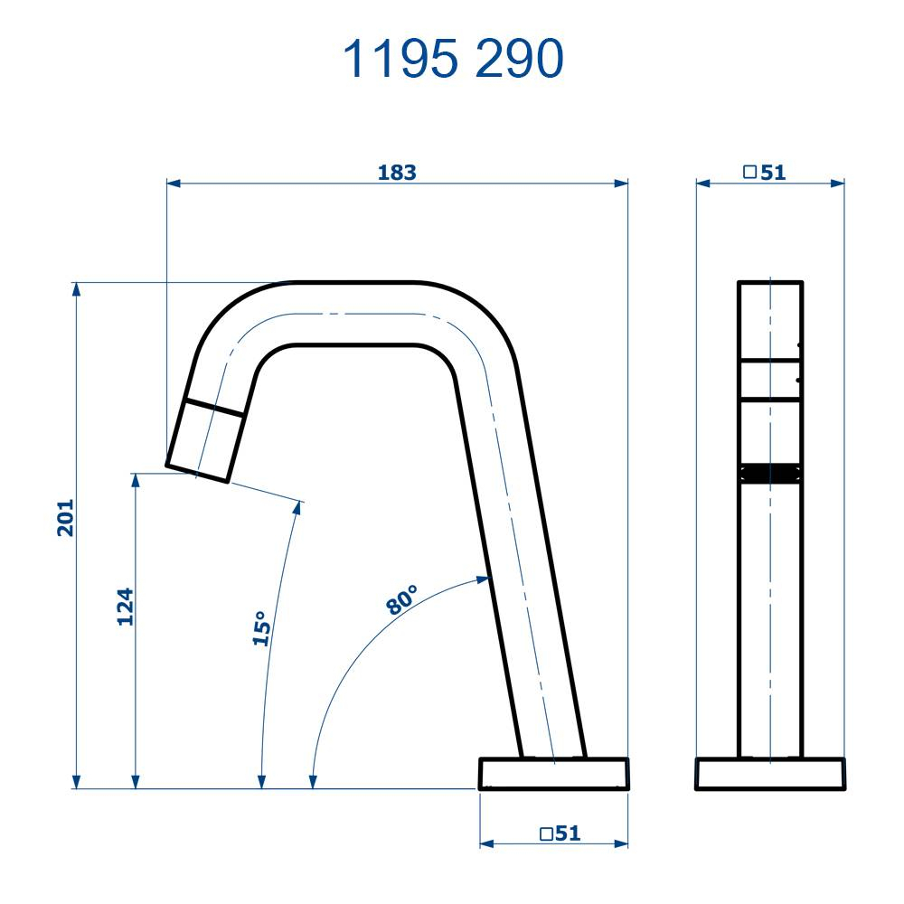 Torneira de Mesa Vik Fani 1195 290 BK Torneira de Mesa Vik Fani 1195 290 BK