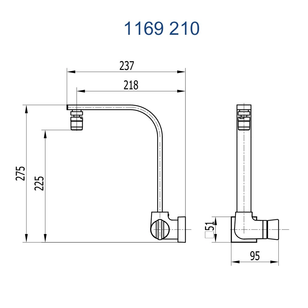 Torneira de Parede Cozinha Prima Fani 1169 C210