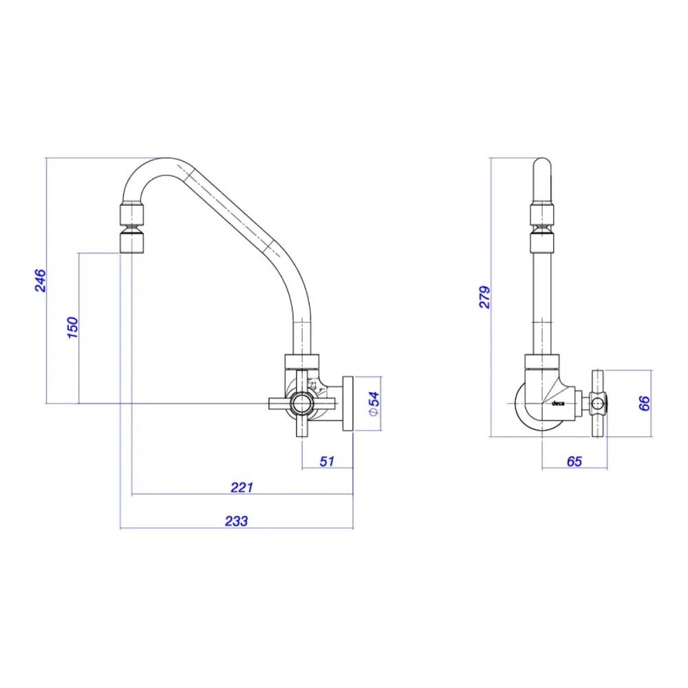 Torneira de Parede para Cozinha com Bica Móvel Cromado Deca Izy CR 1168.C37