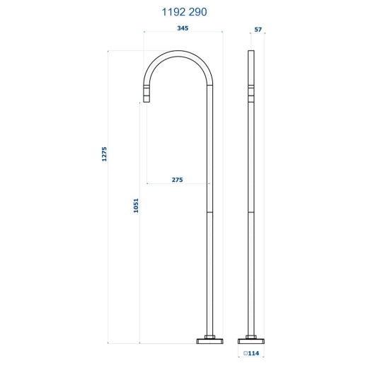 Torneira de Piso Bica Curva Lavatório Vik Fani 1192 BK290 Torneira de Piso Bica Curva Lavatório Vik Fani 1192 BK290