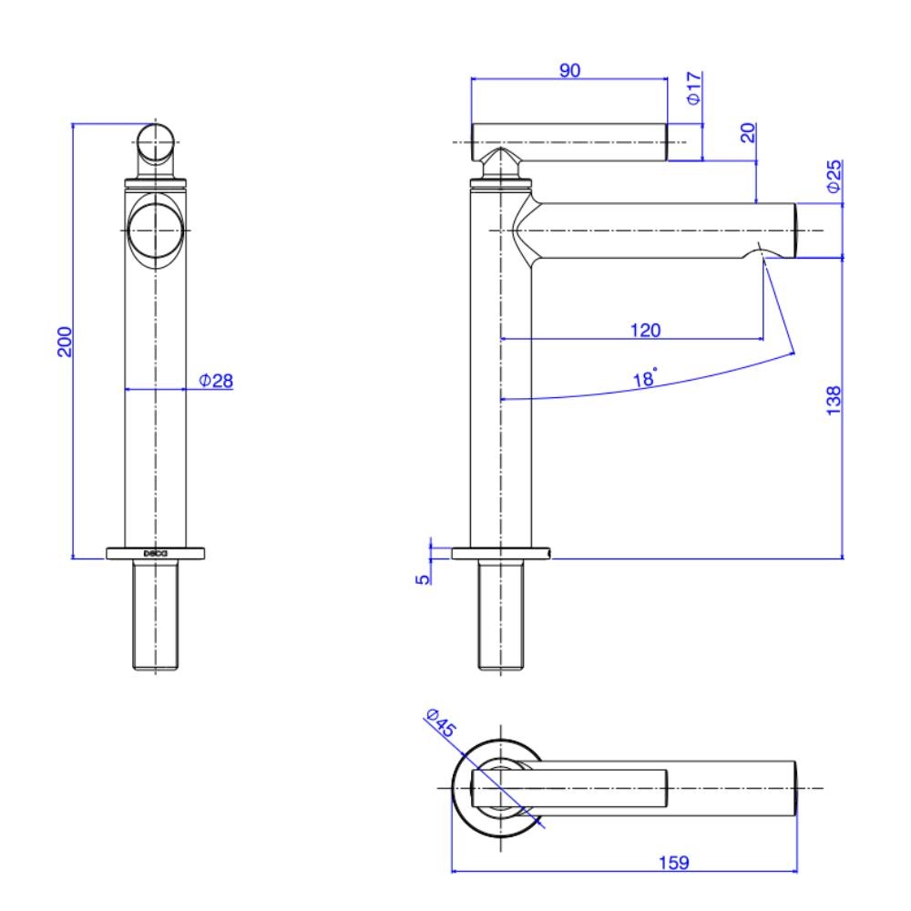 Torneira Deca de Mesa Bica Baixa para Lavatório Beta Cromado 1197.C109