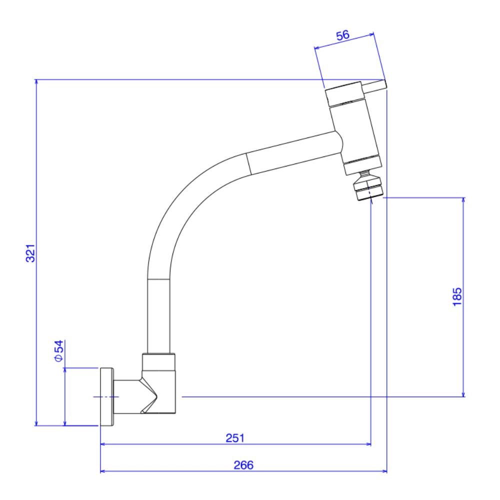 Torneira Deca de Parede Bica Móvel para Cozinha Link Cromado 1168C.LNK