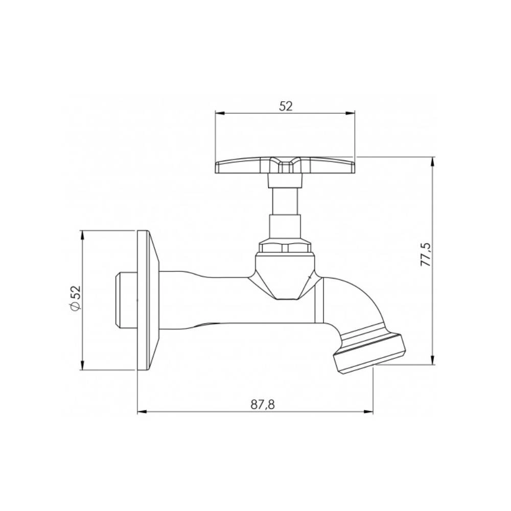 Torneira Esteves 1154C23 Jardim e Tanque 1/2'  VTD025CWG