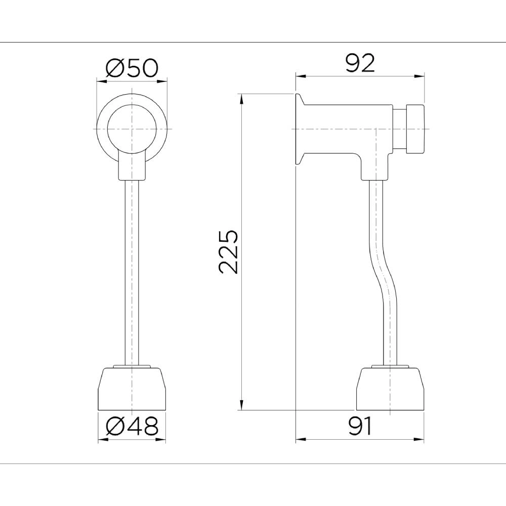 Válvula Docol compact de parede para mictório PressMatic cromado