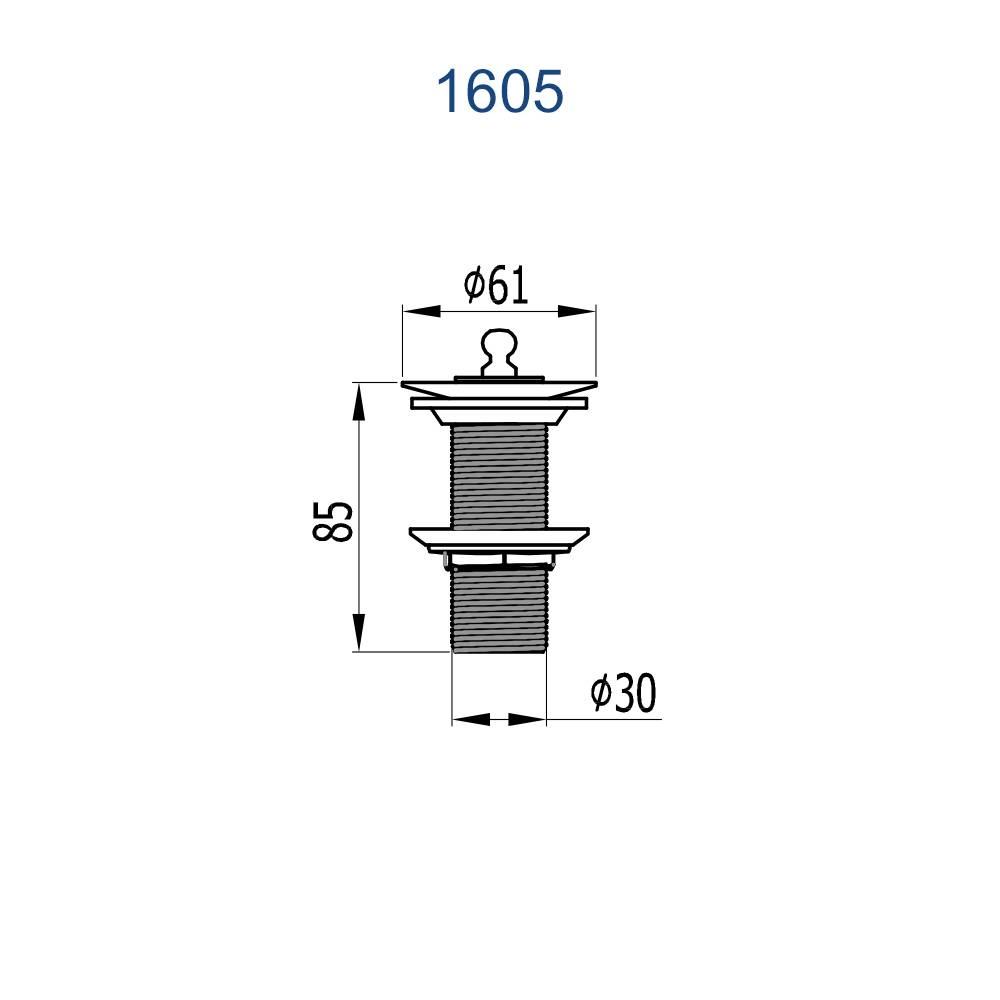 Válvula para Lavatório sem Ladrão Fani 1605 DV1605