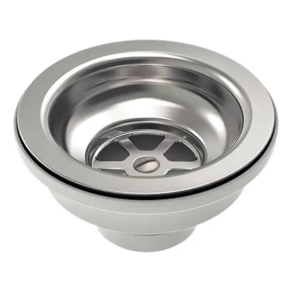 Válvula Tramontina Econômica 4 1/2" sem Escape em Aço Inox Polido e Polipropileno para Pias e Cubas