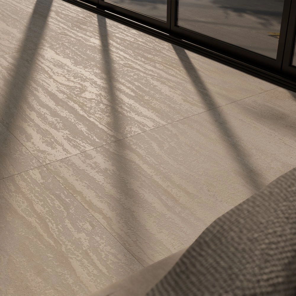 Villa Art Porcelanato 123x123 Pietra Di Tibur Natural Retificado