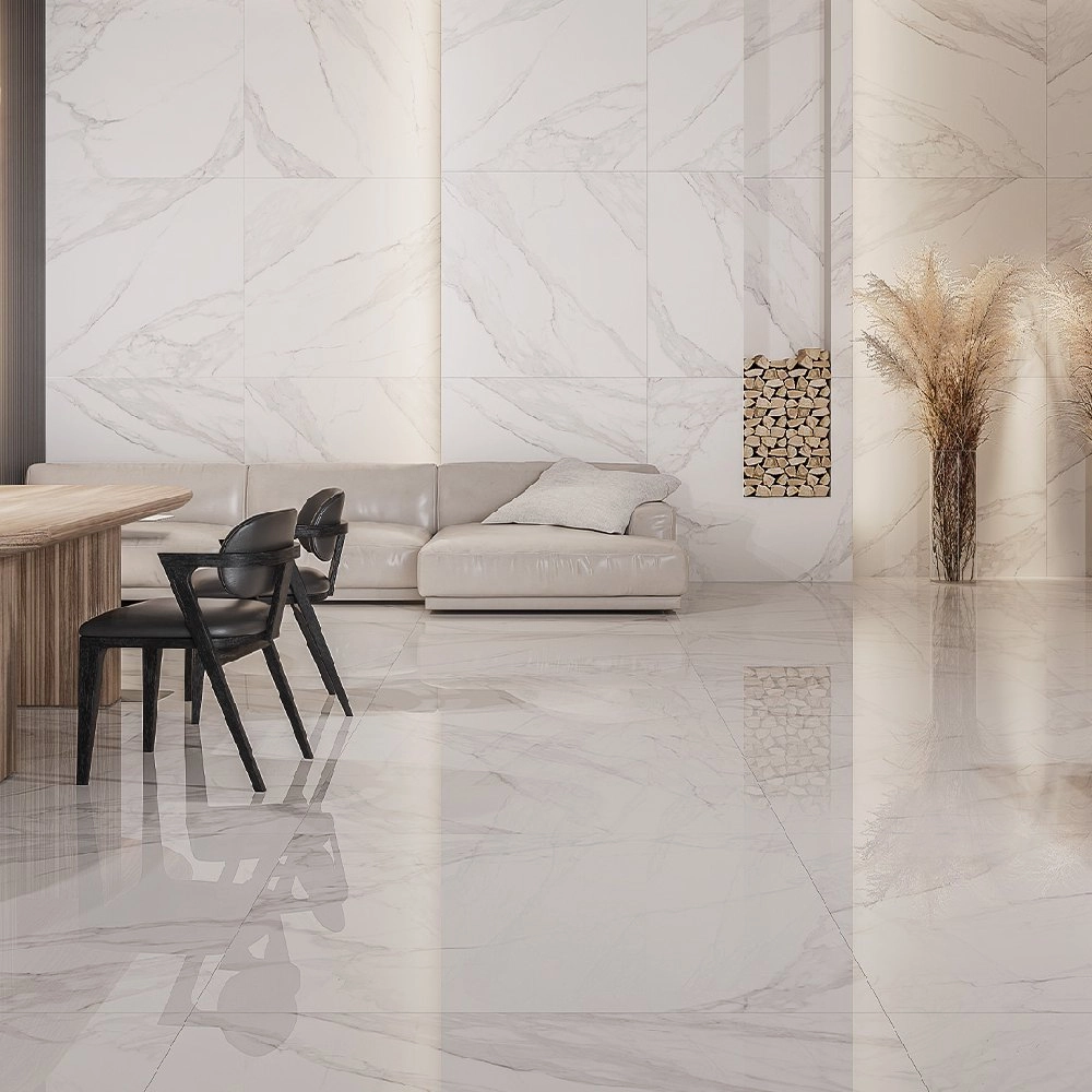 Villagres Porcelanato 123x123 Carrara Toscana Polido Retificado