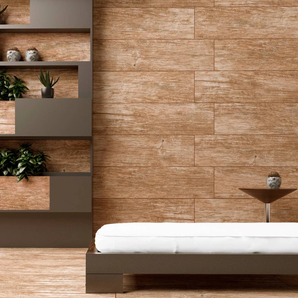 Villagres Porcelanato 24,5x100 Castano Peppe Externo Retificado