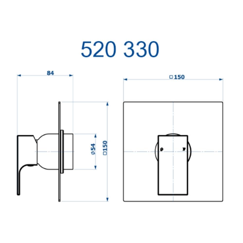 Acabamento para Base Monocomando, Retta Fani 520 C330
