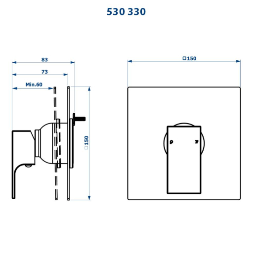Acabamento para Monocomando Base Docol Retta Fani 530 RV330