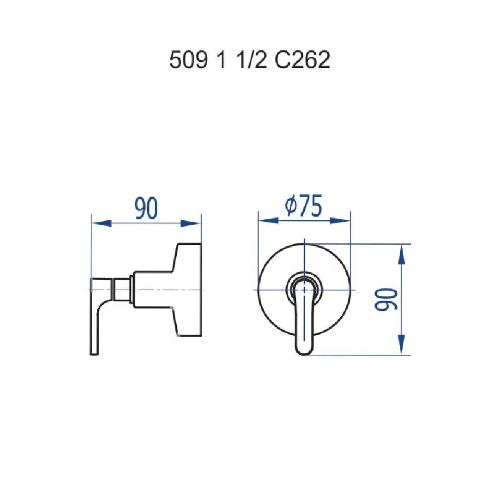 Acabamento para Registro 1 1/2 Túnis Fani 509 BK260 