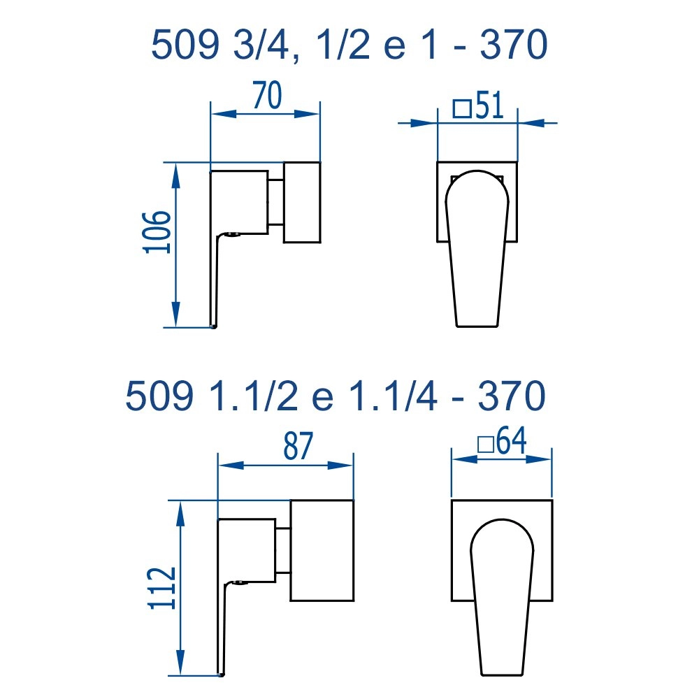 Acabamento para Registro Bold Fani 3/4 509 CH370 Acabamento para Registro Bold Fani 3/4 509 CH370