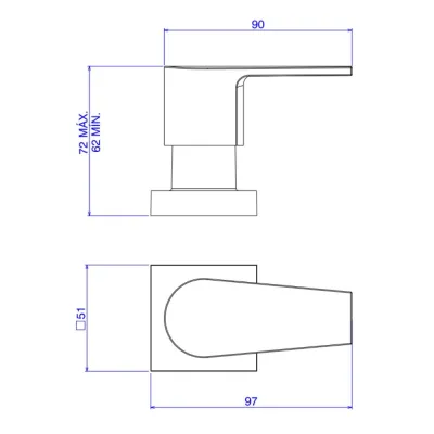 Acabamento para Registro de Gaveta Até 1" Black Matte Level Deca 4900.BL26.PQ.MT Acabamento para Registro de Gaveta Até 1" Black Matte Level Deca 4900.BL26.PQ.MT