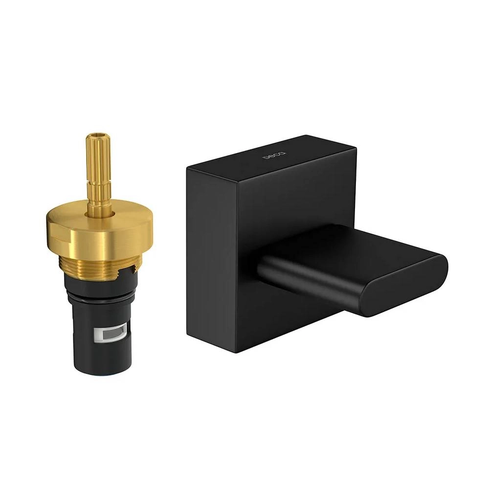 Acabamento para Registro de Pressão Até 1" com Mecanismo 1/2 Volta Black Matte Polo 4916.BL33.PQ.MT