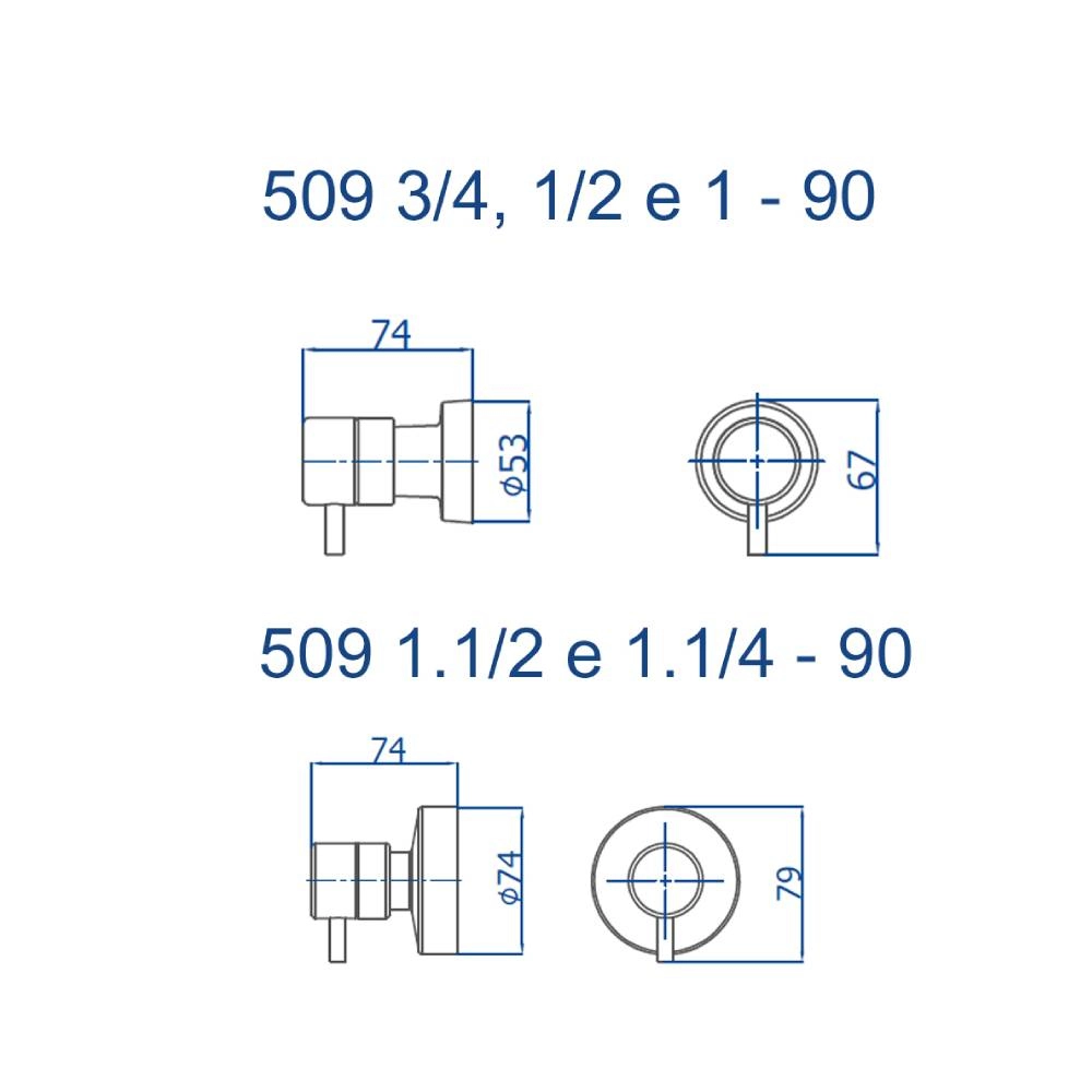 Acabamento para Registro Eva Fani 509 1.1/2 CH90