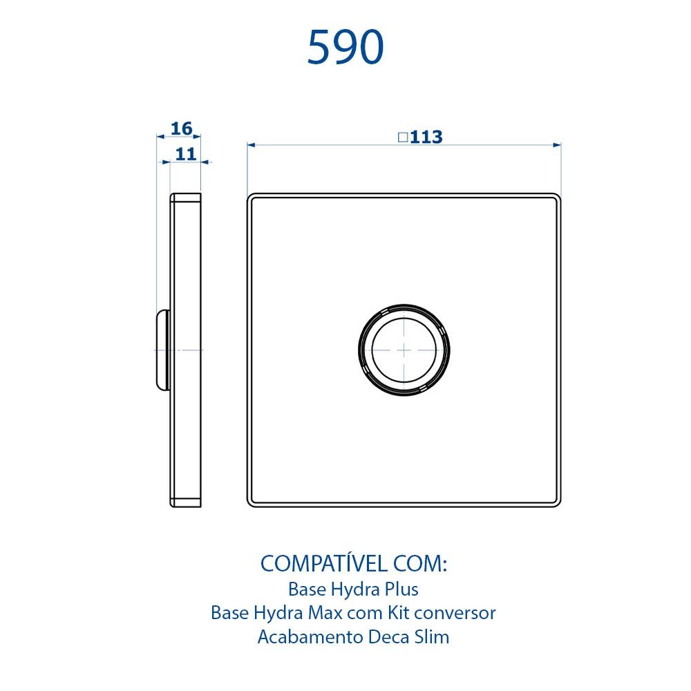 Acabamento para Válvula de Descarga Fani 590CR