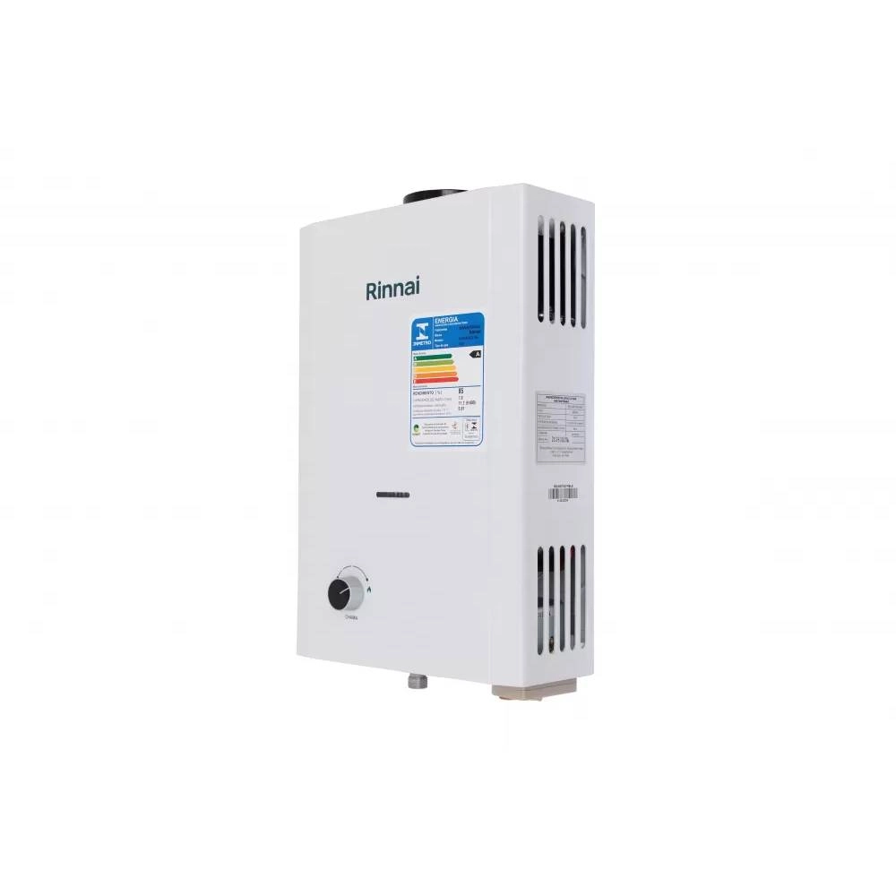 Aquecedor Rinnai a Gás REUM070 BRANCO 7LTS Mecanico GLP 