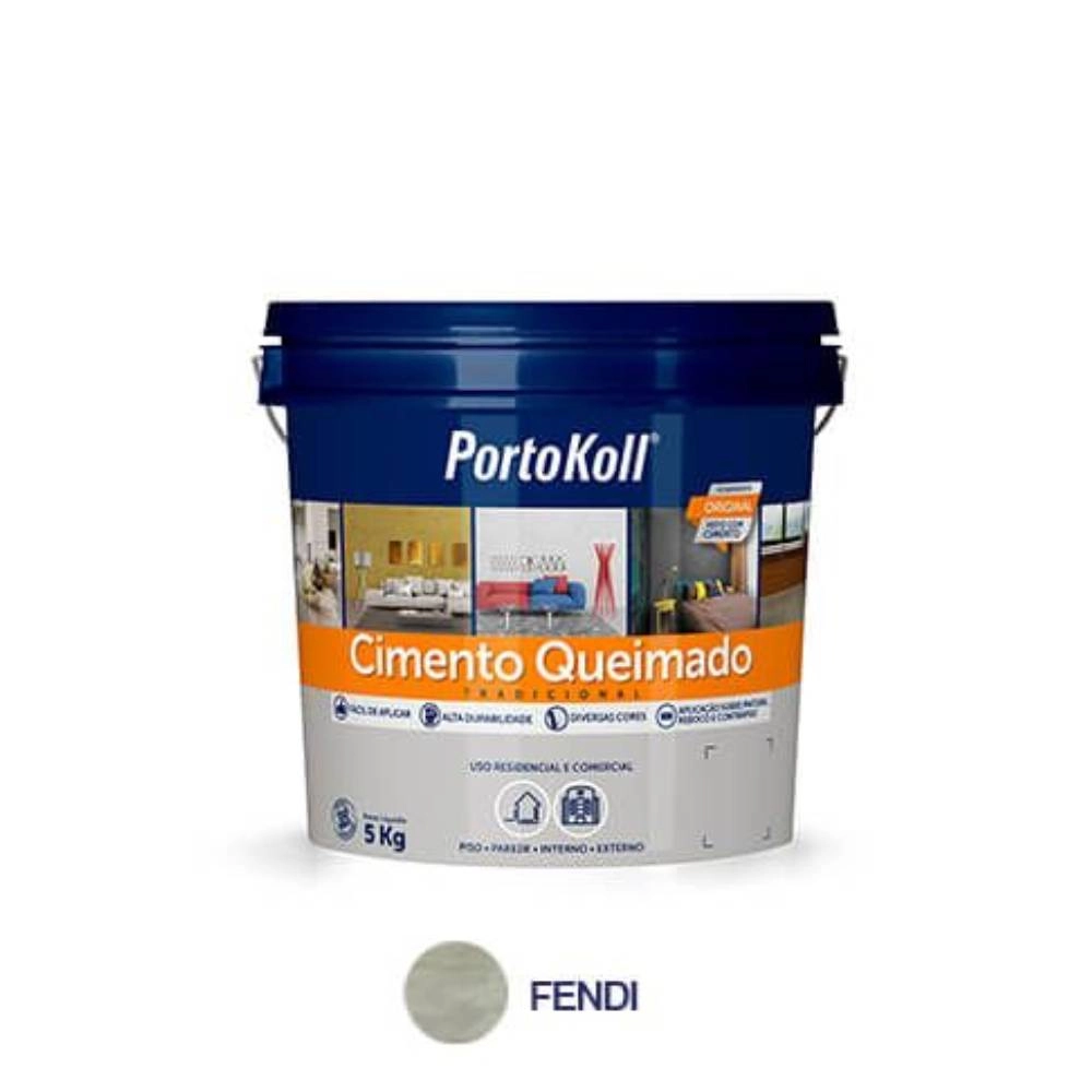 Argamassa Portokoll Cimento Queimado Fendi Balde 5 Kg
