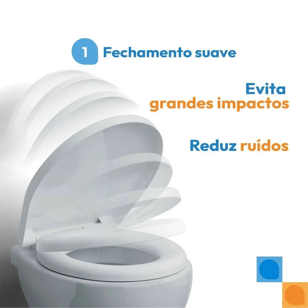 Assento Astra TOV/SCK Soft Close Click Almofadado Branco