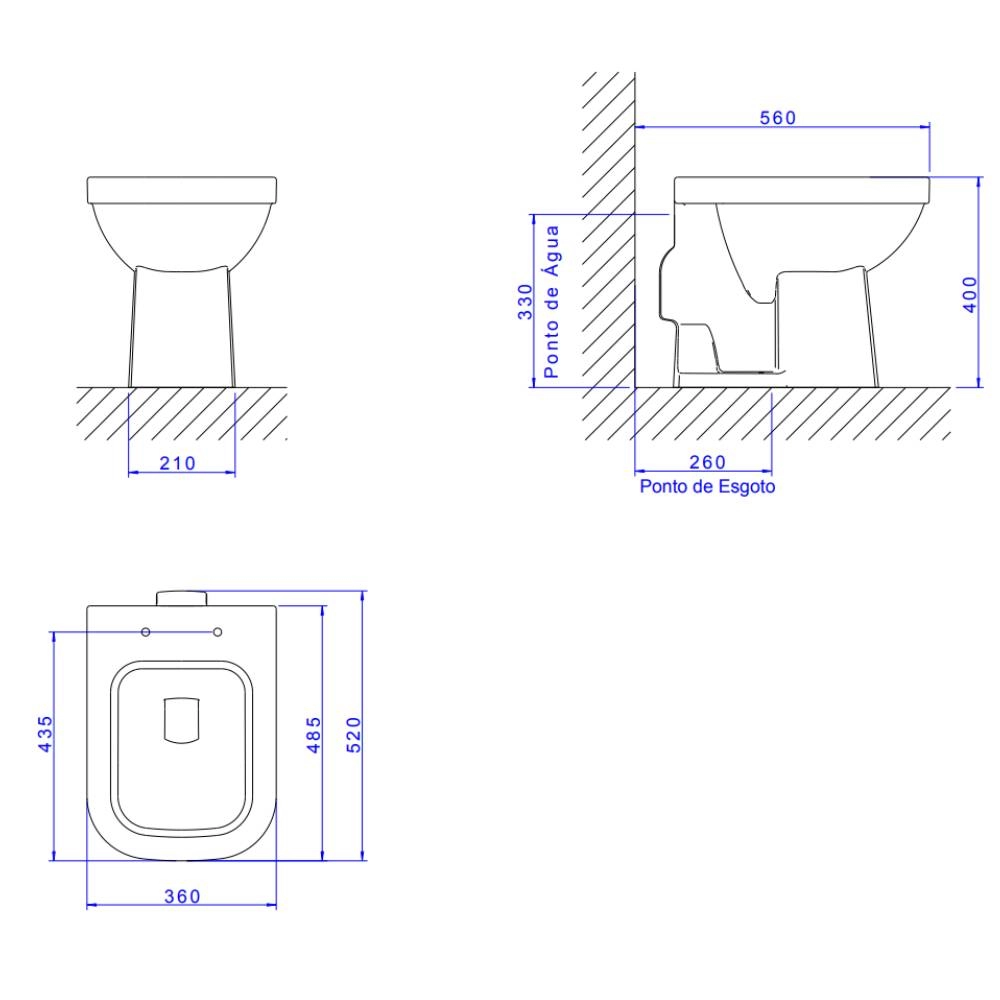 Bacia Convencional Deca Quadra Branco P.21.17