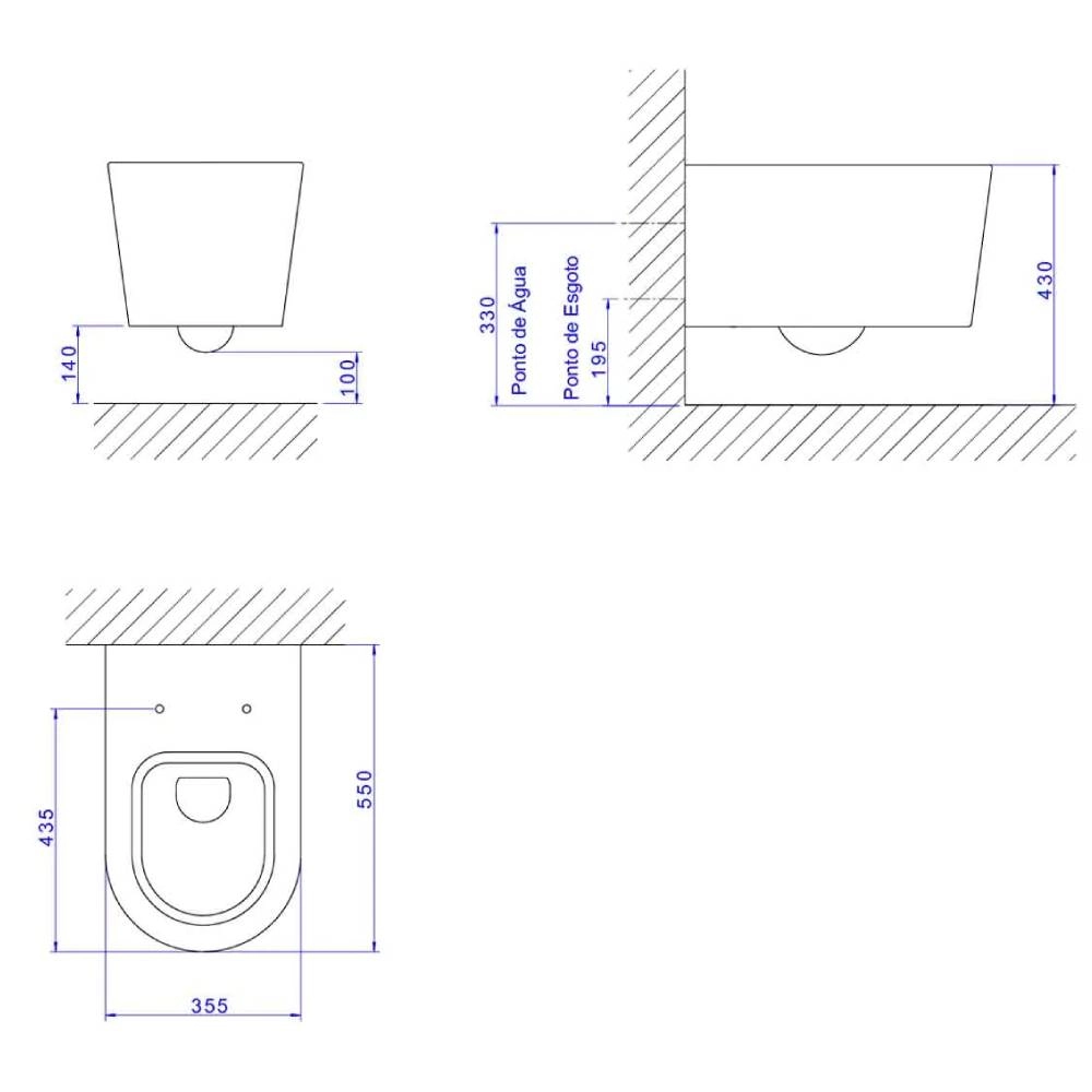 Bacia Convencional Suspensa Branco Lk Deca P.232.17