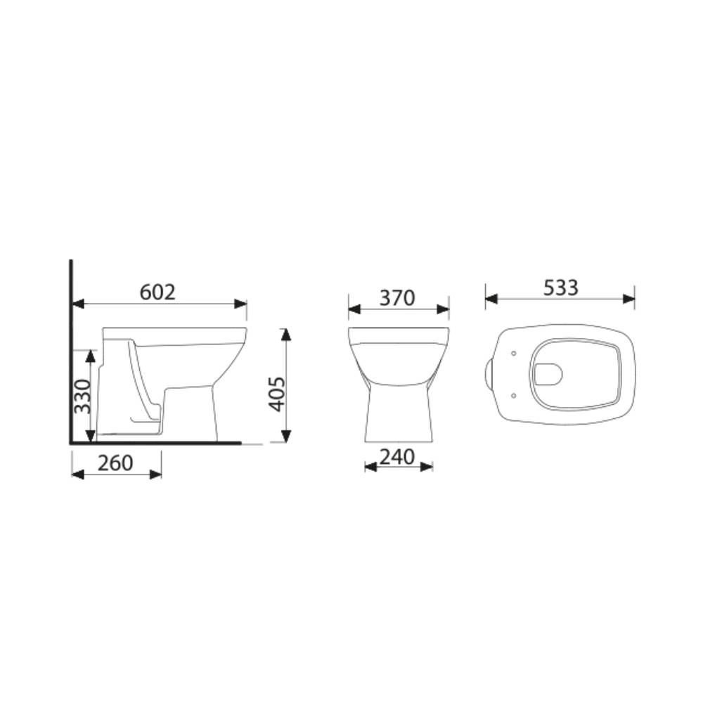 Bacia Fiori P/Caixa Acoplada Amarilis Branco 55BA66-1FB Bacia Fiori P/Caixa Acoplada Amarilis Branco 55BA66-1FB