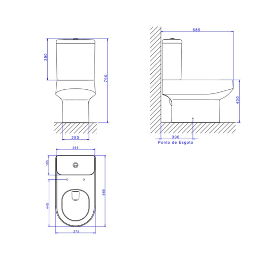 Bacia para Caixa Acoplada Deca Carrara Branco P.606.17 Bacia para Caixa Acoplada Deca Carrara Branco P.606.17