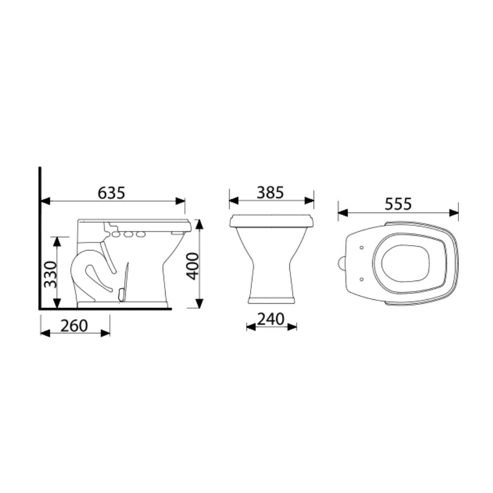 Bacia P/Caixa Acoplada Fiori Primula BR 55BA22-1FB