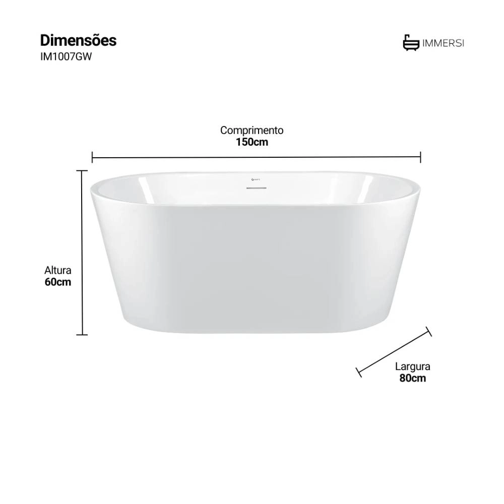 Banheira Immersi Gamboa 1,50X80X60 
