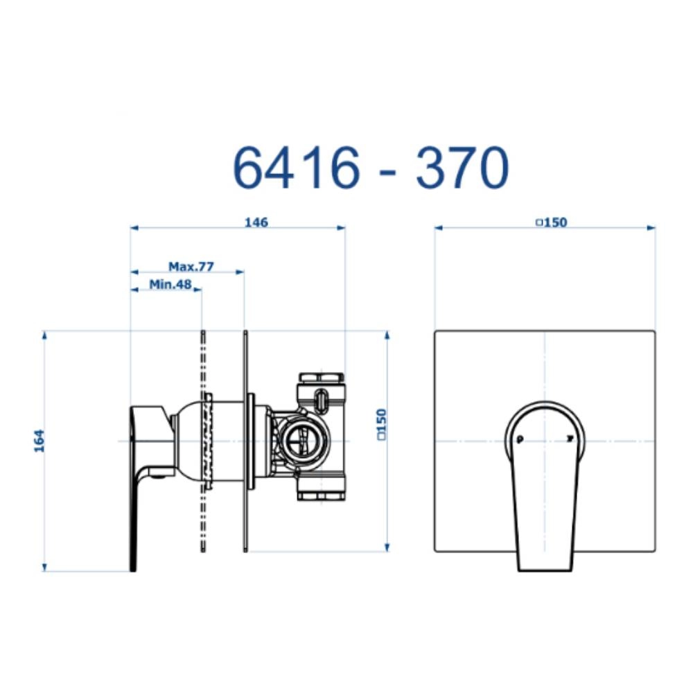 Base Monocomando para Chuveiro ou Banheira Bold Fani 6416 RV370