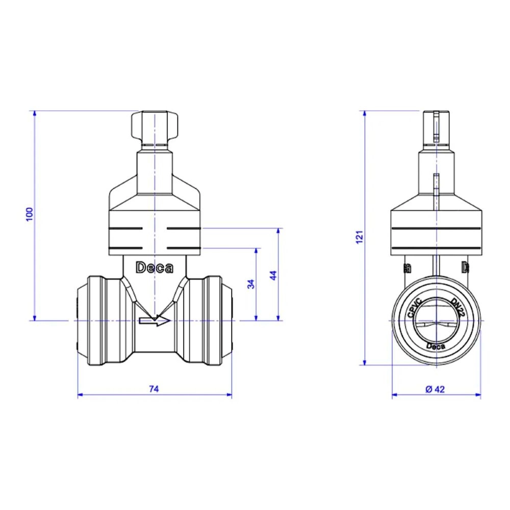 Base Registro de Pressão MVS para CPVC de 22-b Deca 4416.202.CPVC