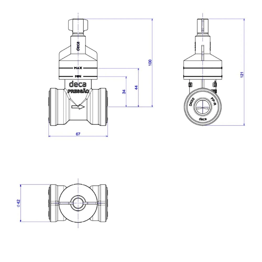 Base Registro de Pressão MVS para PPR DE 20-B Deca 4416.102.PPR