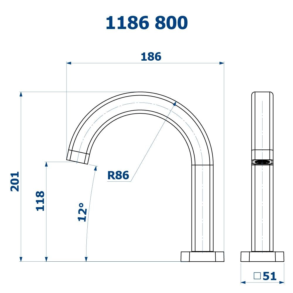 Bica Baixa de Mesa Barbara Dundes Fani 1186 C800 Bica Baixa de Mesa Barbara Dundes Fani 1186 C800