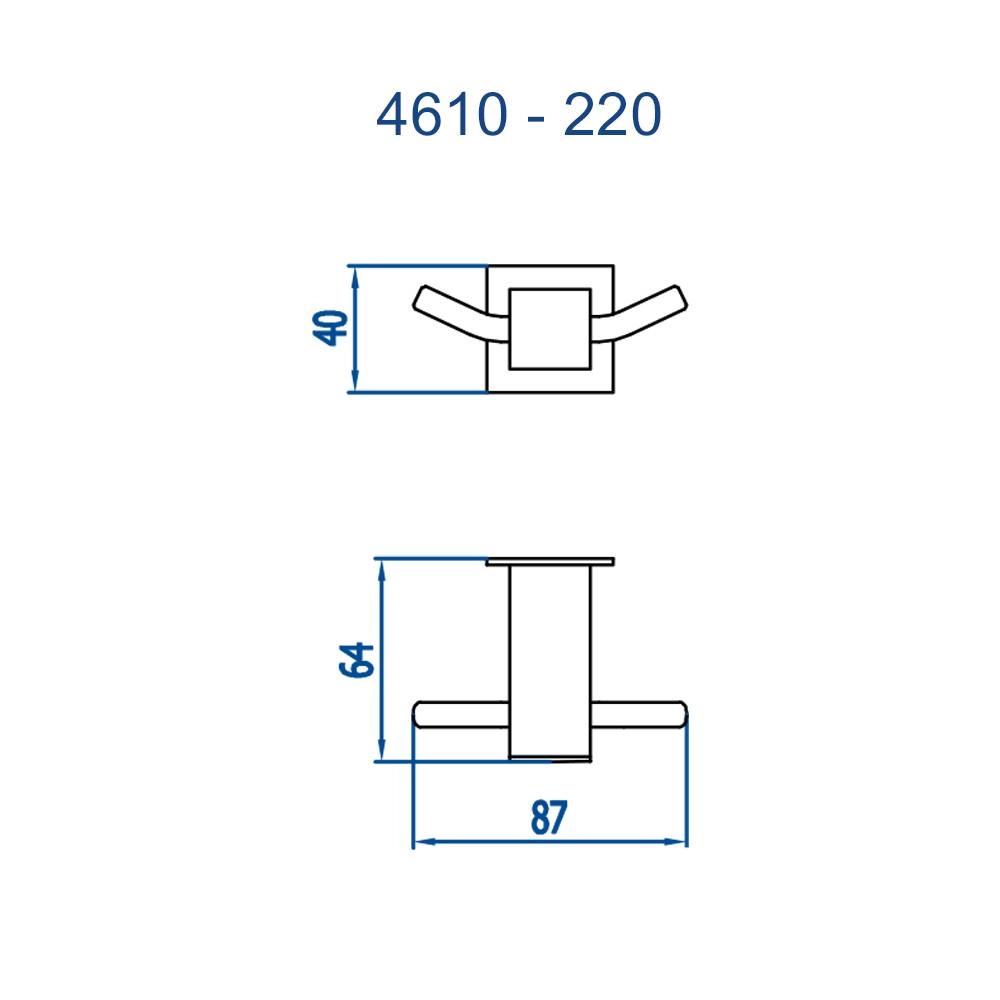 Cabide Duplo Bella Fani 4610 BK220