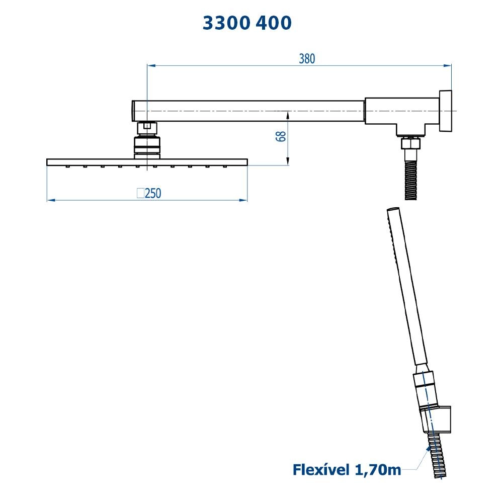 Chuveiro Articulado com Desviador Platina Fani 3300 BK400 Chuveiro Articulado com Desviador Platina Fani 3300 BK400