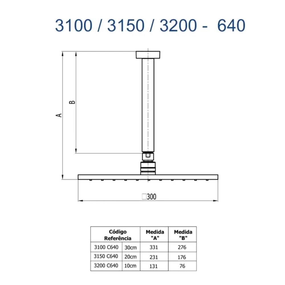 Chuveiro Articulado de Teto Fani 3100 RV640