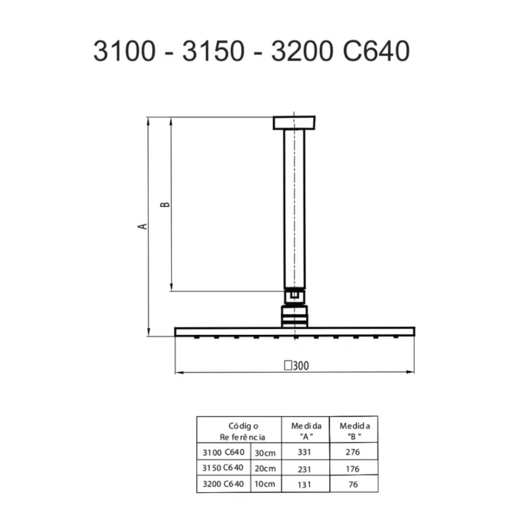 Chuveiro Articulado de Teto Fani 3150 C640 