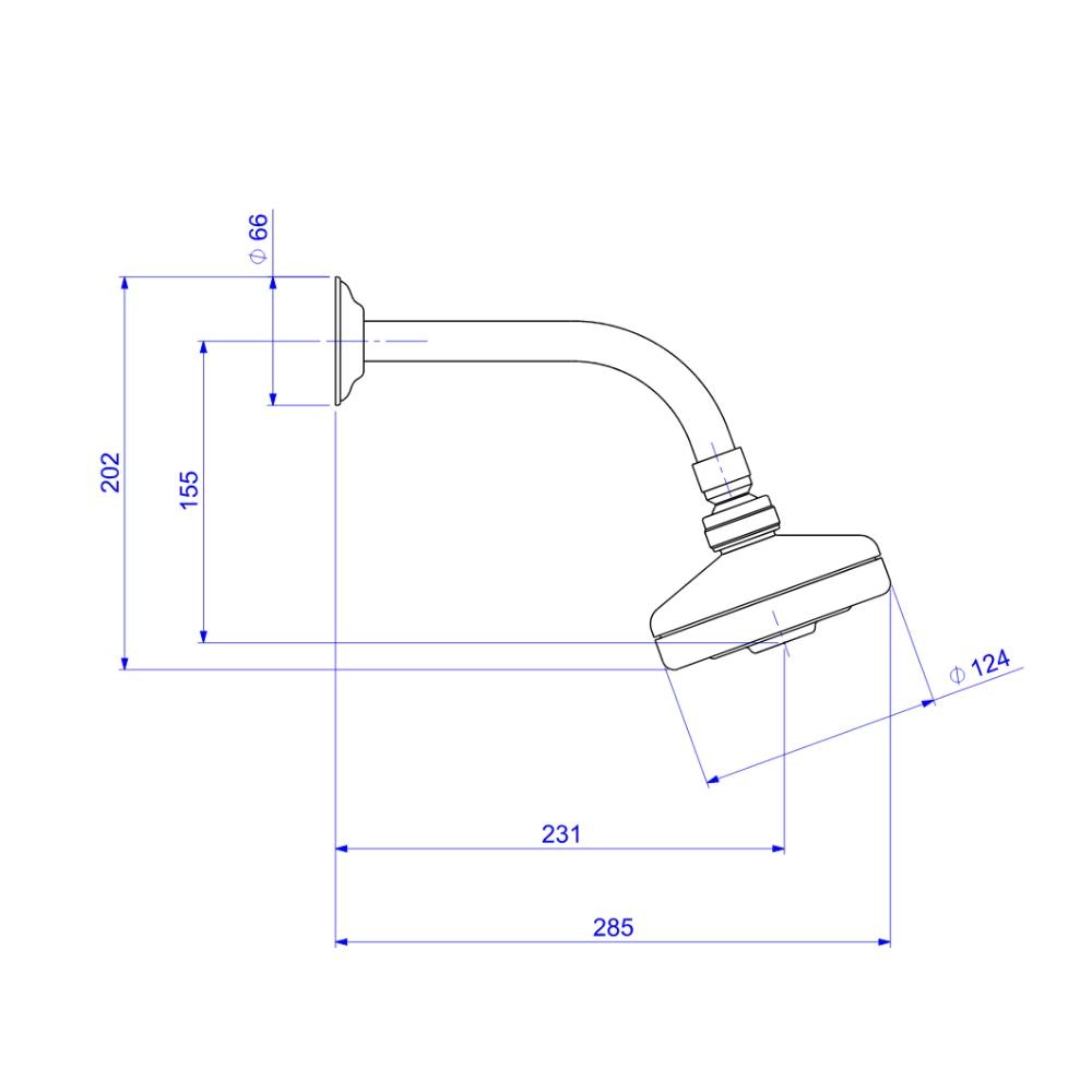 Chuveiro Com Tubo De Parede Acqua Plus Standart Red Gold1990.GL.STD.RD