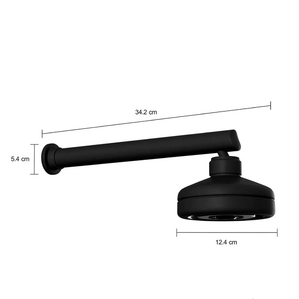 Chuveiro com Tubo Reto de Parede Acqua Plus Black Matte Deca 1990.BL.CT.MT