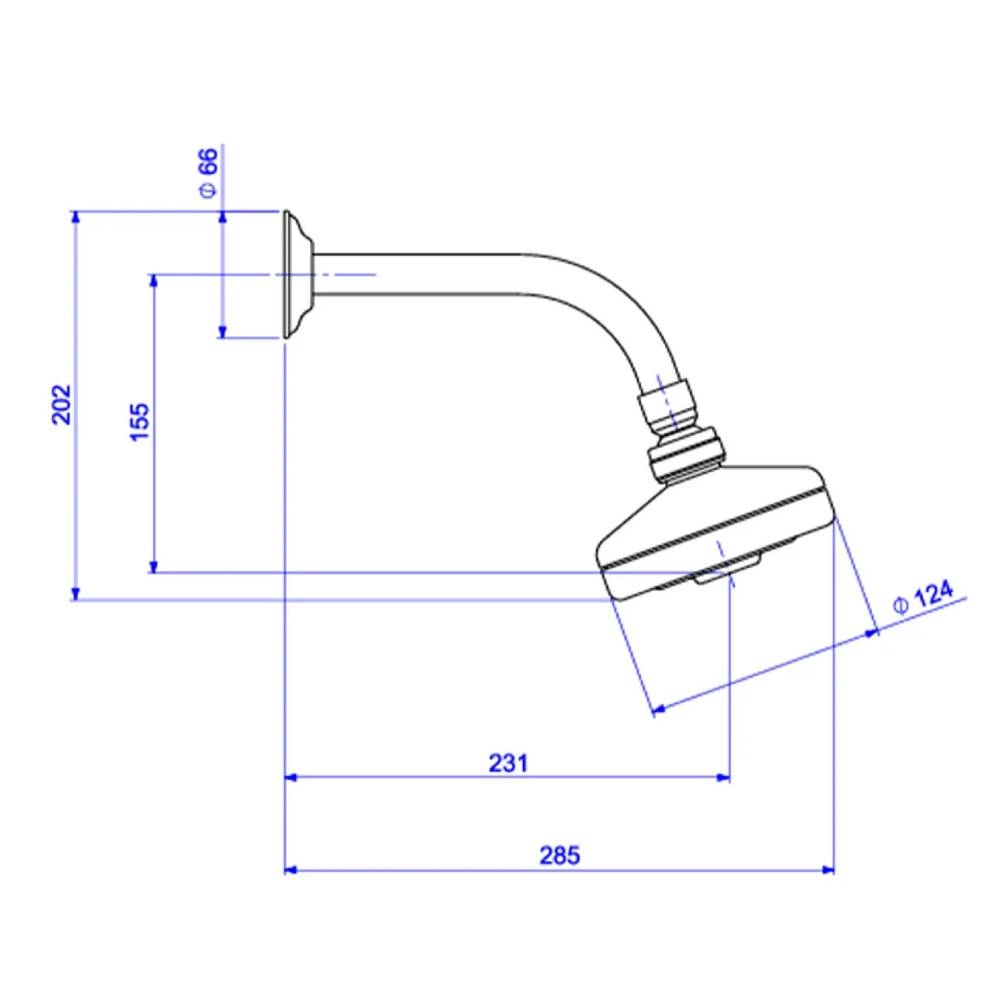 Chuveiro Deca Com Tubo De Parede Acqua Plus Standart Gold 1990.GL.STD