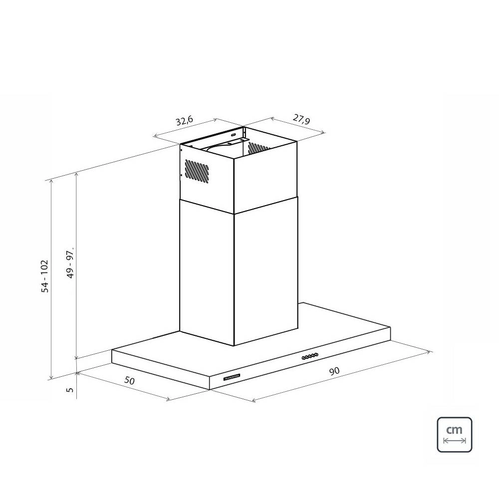 Coifa de Parede Tramontina New Dritta Wall 90 em Aço Inox 90 cm 220 V