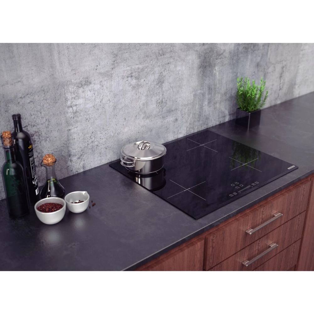 Cooktop por Indução Tramontina Square Slider B 4EI 60 Vitrocerâmico com 4 Áreas de Aquecimento e Comando Touch