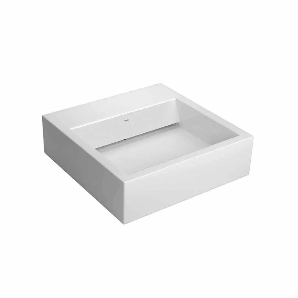 Cuba de Apoio Deca com Mesa e Válvula Oculta Quadrada Gelo L.86.17 Cuba de Apoio Deca com Mesa e Válvula Oculta Quadrada Gelo L.86.17