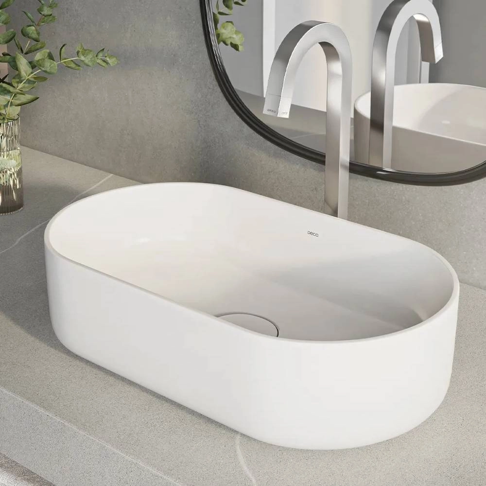 Cuba de Apoio Oval Deca 29,5x50cm Branco Slim L.14050.17