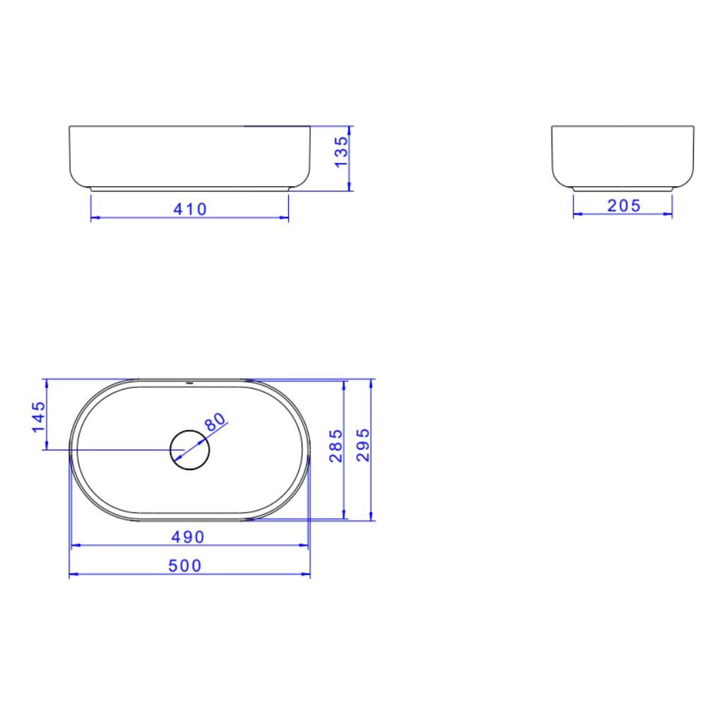 Cuba de Apoio Oval Deca 29,5x50cm Branco Slim L.14050.17