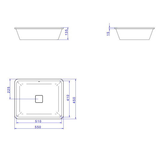 Cuba de Embutir Retangular Deca 45x55cm Branco Slim L.33050.M.17 Cuba de Embutir Retangular Deca 45x55cm Branco Slim L.33050.M.17