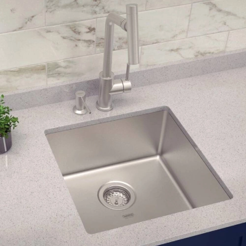Cuba de embutir Tramontina Design Collection Quadrum 40 U em Aço Inox com Acabamento Acetinado 40x40 cm