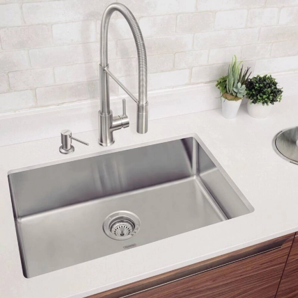 Cuba de embutir Tramontina Design Collection Quadrum Undermount em Aço Inox com Acabamento Acetinado 70 U 70x40 cm